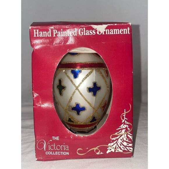 Hand painted glass ornament - Picture 1 of 8